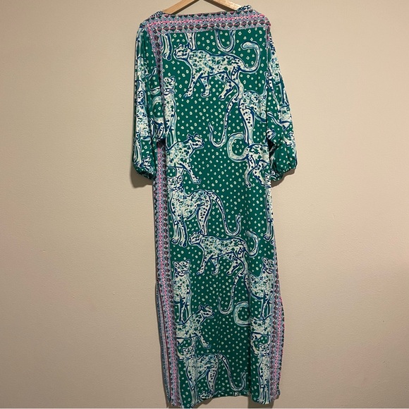 Lilly Pulitzer SILVA MAXI DRESS, Emerald Isle On the Prowl Green, Size 8 - Picture 3 of 6